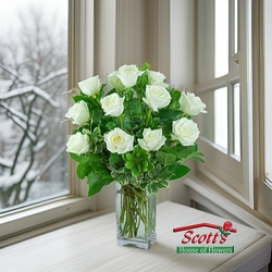 White Roses (12) from Scott's House of Flowers in Lawton, OK