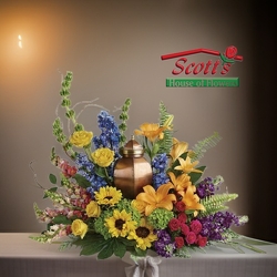 With All Our Hearts Cremation Tribute from Scott's House of Flowers in Lawton, OK