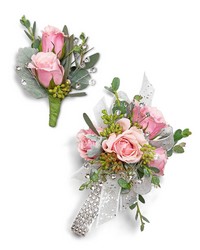 Glossy Corsage and Boutonniere Set from Scott's House of Flowers in Lawton, OK