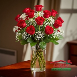One Dozen Red Premium Long Stem Roses from Scott's House of Flowers in Lawton, OK