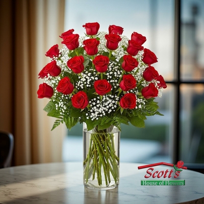 <b>Two Dozen Red Premium Long Stem Roses</b> from Scott's House of Flowers in Lawton, OK