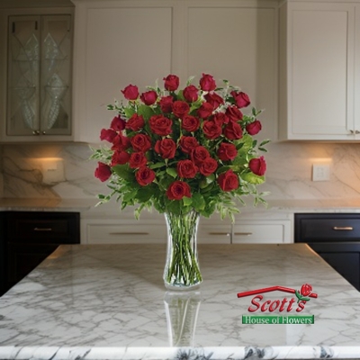 Fifty Red Roses of Romance - VASE INCLUDED in Elgin, OK