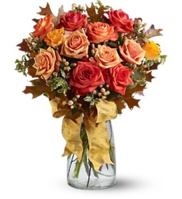 Graceful Autumn Roses from Scott's House of Flowers in Lawton, OK