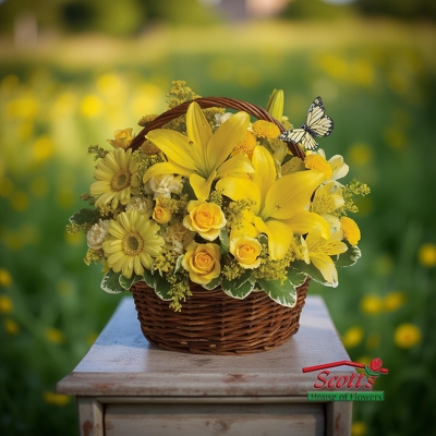 Basket Full of Wishes from Scott's House of Flowers in Lawton, OK