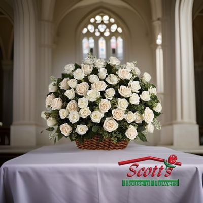 Bountiful Rose Basket from Scott's House of Flowers in Lawton, OK