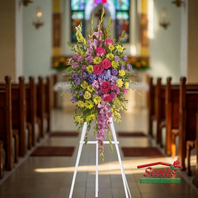 Bright and Beautiful Spray from Scott's House of Flowers in Lawton, OK