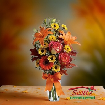 Burst of Autumn from Scott's House of Flowers in Lawton, OK