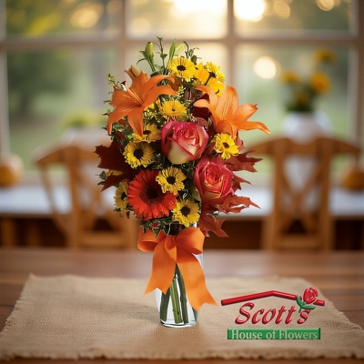 Burst of Autumn from Scott's House of Flowers in Lawton, OK