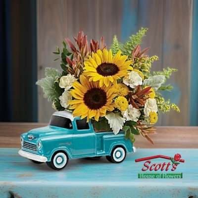<b>Chevy Pickup Bouquet</b> from Scott's House of Flowers in Lawton, OK