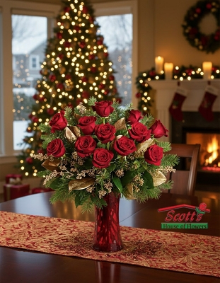 A Christmas Dozen (C7) from Scott's House of Flowers in Lawton, OK A Christmas Dozen (C7) from Scott's House of Flowers in Lawton, OK