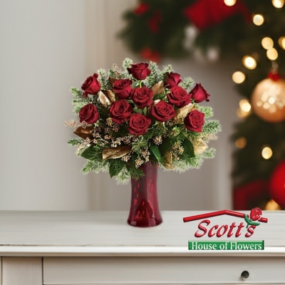 A Christmas Dozen from Scott's House of Flowers in Lawton, OK