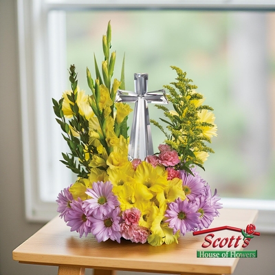 <b>Crystal Cross Bouquet</b> from Scott's House of Flowers in Lawton, OK