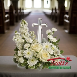 <b>Divine Peace Cross Bouquet</b> from Scott's House of Flowers in Lawton, OK