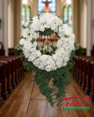 Eternal Peace Wreath from Scott's House of Flowers in Lawton, OK