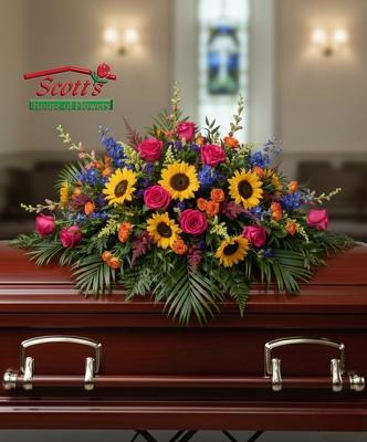 Everlasting Life Casket Spray from Scott's House of Flowers in Lawton, OK Everlasting Life Casket Spray from Scott's House of Flowers in Lawton, OK