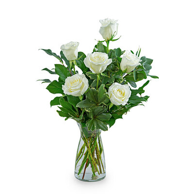 White Roses (6) from Scott's House of Flowers in Lawton, OK