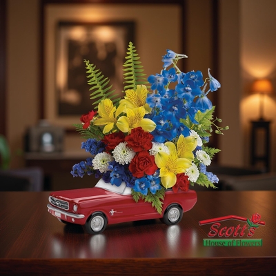 <b>Ford Mustang Bouquet</b> from Scott's House of Flowers in Lawton, OK
