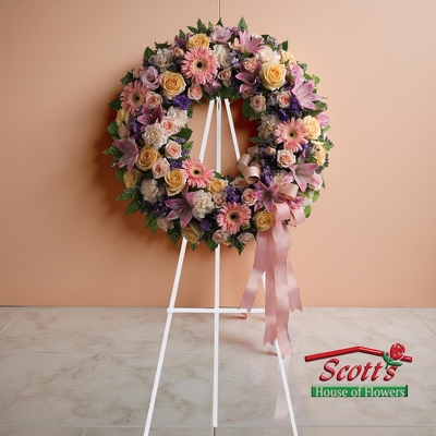 Graceful Wreath from Scott's House of Flowers in Lawton, OK