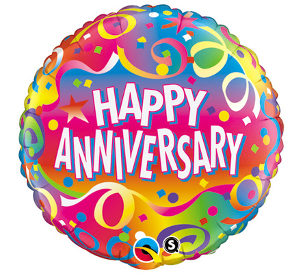 Happy Anniversary Streamers Mylar Balloon from Scott's House of Flowers in Lawton, OK