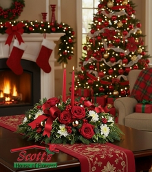 Holiday Shimmer Centerpiece (C11) from Scott's House of Flowers in Lawton, OK