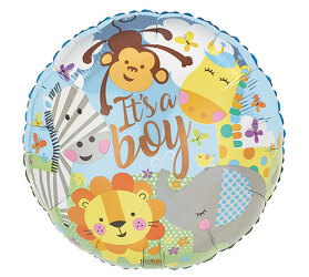 It's A Boy Mylar Balloon with Zoo Animals from Scott's House of Flowers in Lawton, OK