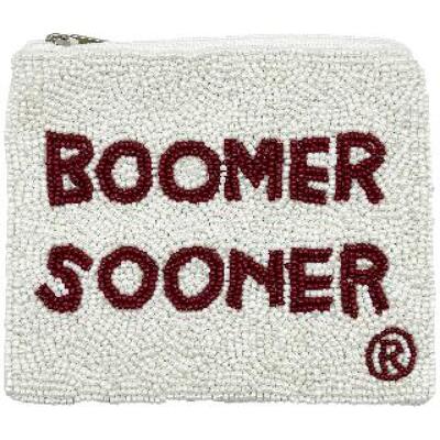 OU White Boomer Sooner Coin Pouch from Scott's House of Flowers in Lawton, OK
