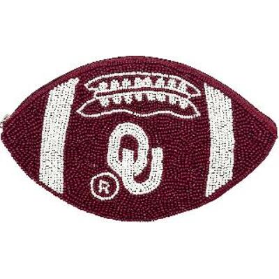 OU Red Football Coin Pouch from Scott's House of Flowers in Lawton, OK