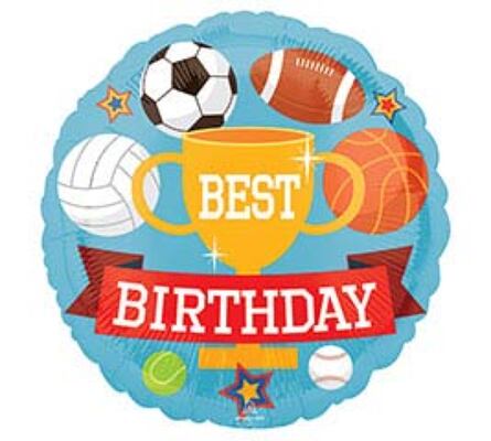 Happy Birthday Sports Mylar Balloon from Scott's House of Flowers in Lawton, OK