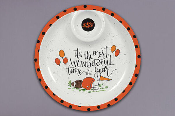 OSU "IT'S THE MOST WONDERFUL TIME" PLATTER from Scott's House of Flowers in Lawton, OK