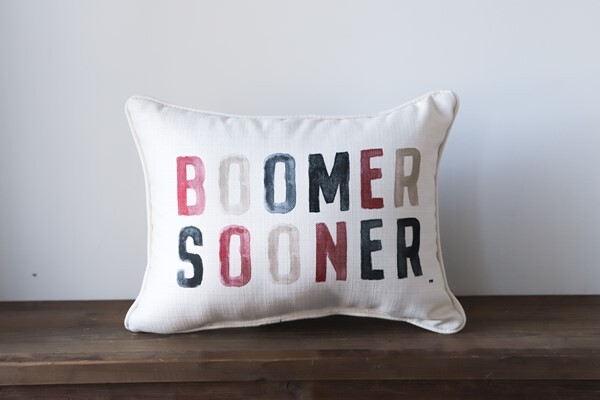 BOOMER SOONER PILLOW from Scott's House of Flowers in Lawton, OK