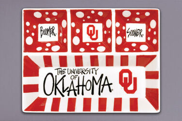 OU CERAMIC PLATTER from Scott's House of Flowers in Lawton, OK