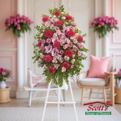 Pink Tribute Spray from Scott's House of Flowers in Lawton, OK