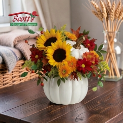 Pretty Pumpkin Bouquet  (F6) from Scott's House of Flowers in Lawton, OK