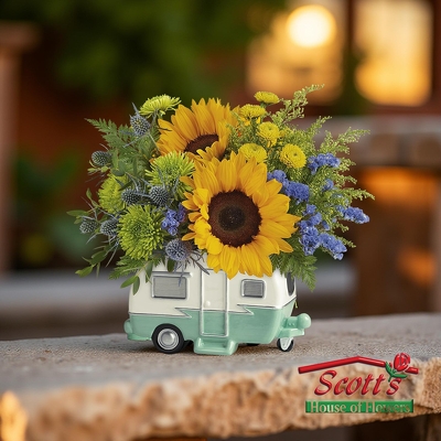 Retro Road Tripper Bouquet from Scott's House of Flowers in Lawton, OK