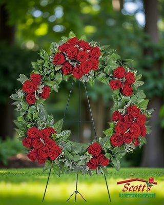 Serene Sanctuary Wreath from Scott's House of Flowers in Lawton, OK