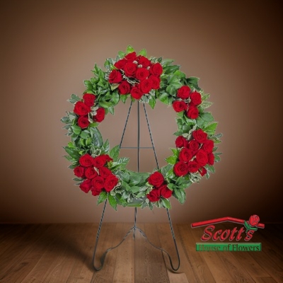 Serene Sanctuary Wreath from Scott's House of Flowers in Lawton, OK