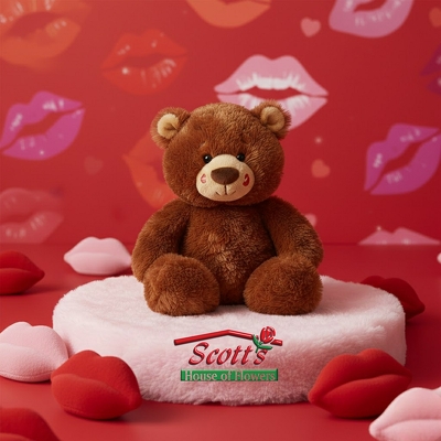Valentine Smooch Bear from Scott's House of Flowers in Lawton, OK