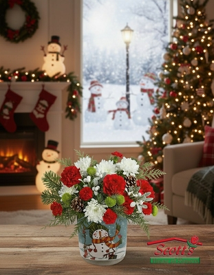 Snowman's Delight (C23) from Scott's House of Flowers in Lawton, OK Snowman's Delight (C23) from Scott's House of Flowers in Lawton, OK