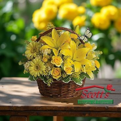 Basket Full of Wishes from Scott's House of Flowers in Lawton, OK