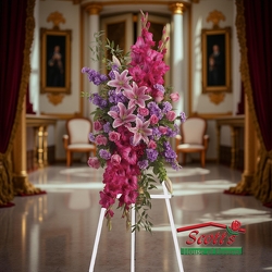 <b>Touching Tribute Spray</b> from Scott's House of Flowers in Lawton, OK