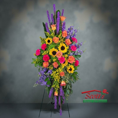 Treasured Memories Standing Spray from Scott's House of Flowers in Lawton, OK