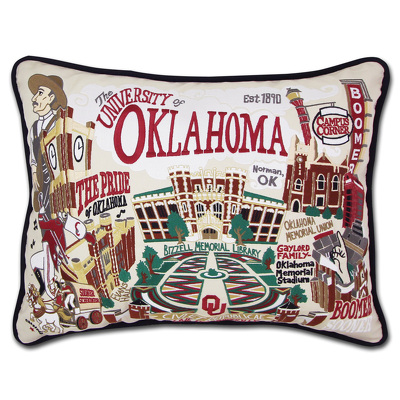 OU Embroidery Pillow from Scott's House of Flowers in Lawton, OK