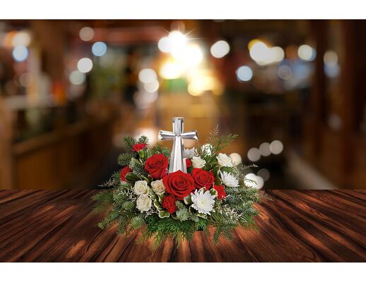Joy of Light Crystal Cross Bouquet from Scott's House of Flowers in Lawton, OK