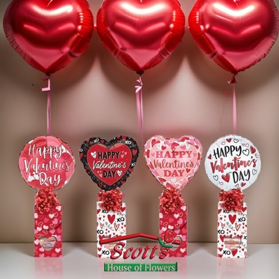 Valentine Decorative Box With Balloon from Scott's House of Flowers in Lawton, OK