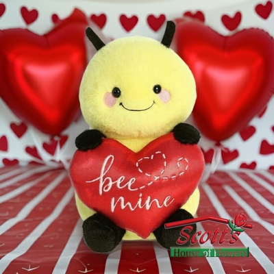 Valentine Bee Mine Plush Bee from Scott's House of Flowers in Lawton, OK