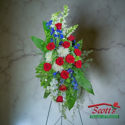Valiant Honor Standing Spray from Scott's House of Flowers in Lawton, OK