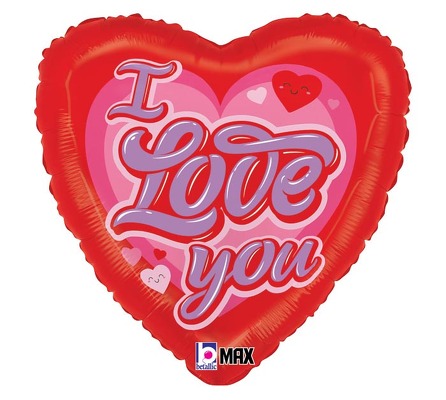 Valentine's Day "I LOVE YOU" Retro Mylar Balloon from Scott's House of Flowers in Lawton, OK