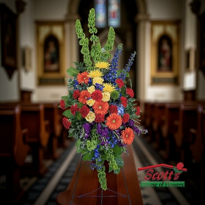 Vibrant Life Standing Spray from Scott's House of Flowers in Lawton, OK