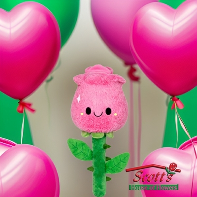 Valentine Squishable Pink Rose from Scott's House of Flowers in Lawton, OK