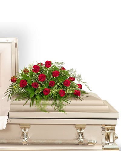 18 Red Roses Casket Spray from Scott's House of Flowers in Lawton, OK